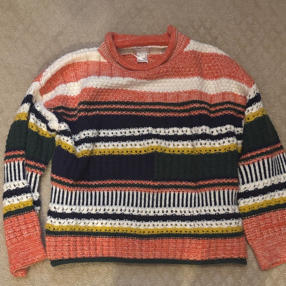 Apricot boutique wool cropped sweater. Small